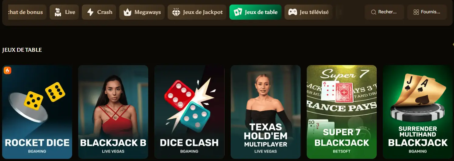 amunbet casino jeux de table